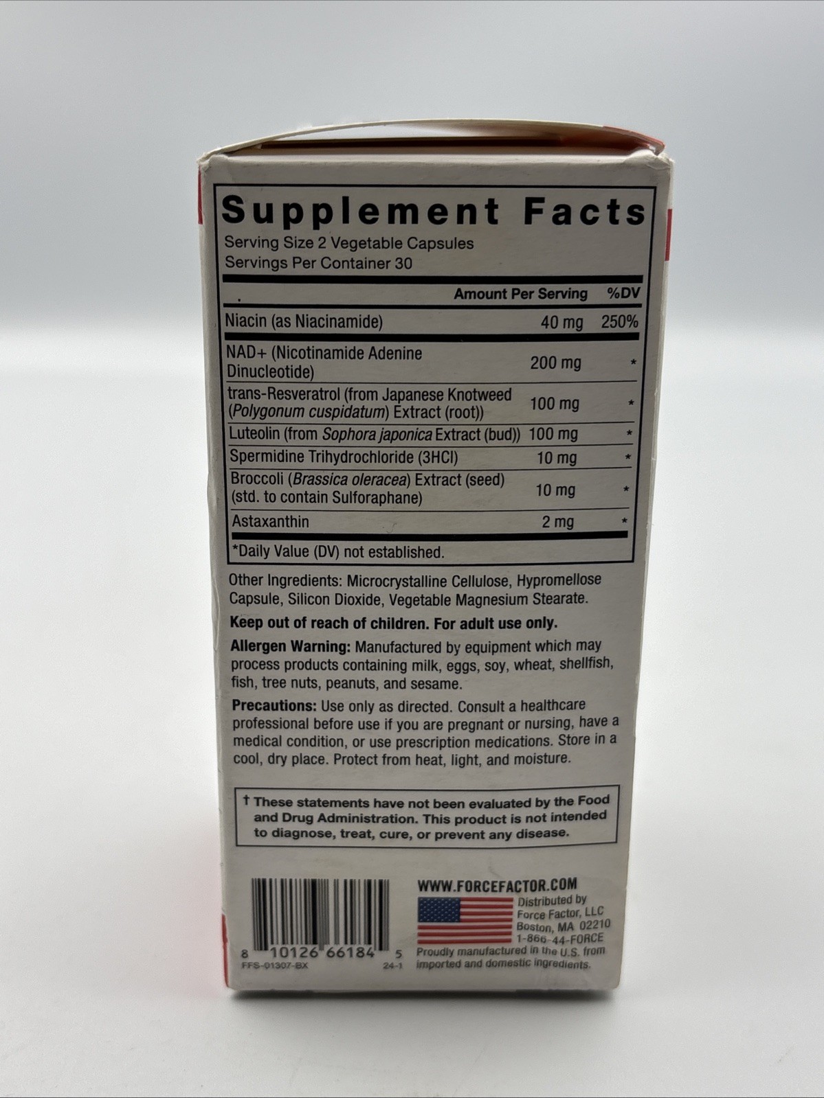 FORCE FACTOR NAD+ , NAD Supplement for Healthy Aging Support, 60ct BB: 06/28
