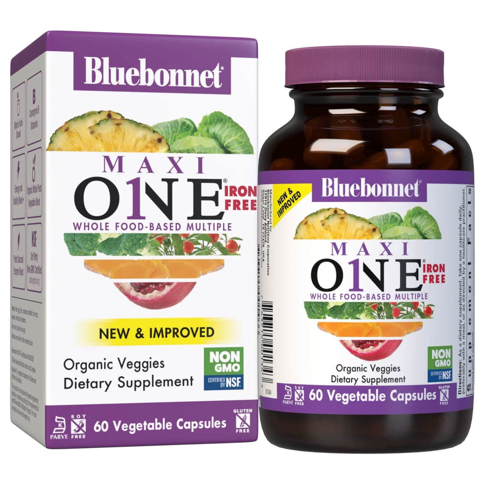 Bluebonnet Maxi One Iron Free 60 Veg Capsules
