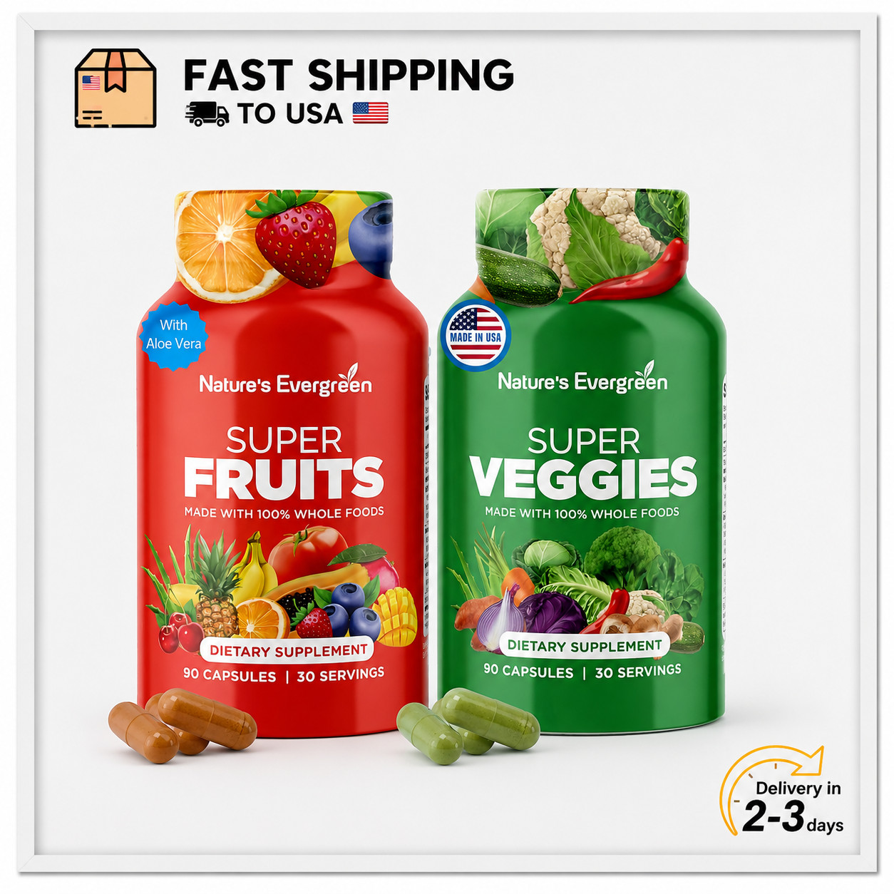 Fruits and Veggies, Vegetables Supplement Balance of Daily Nature (Pack of 2)