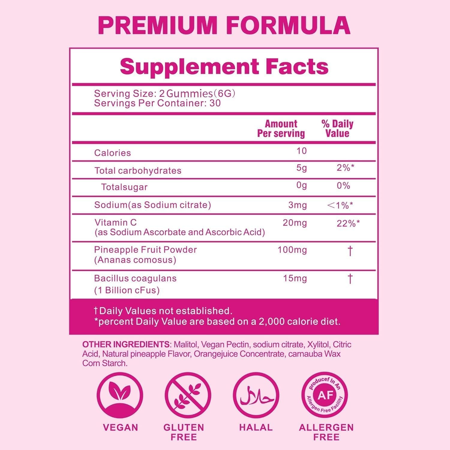 Vaginal Probiotic Gummies for Women – Advanced Feminine 60 Count (Pack of 1)