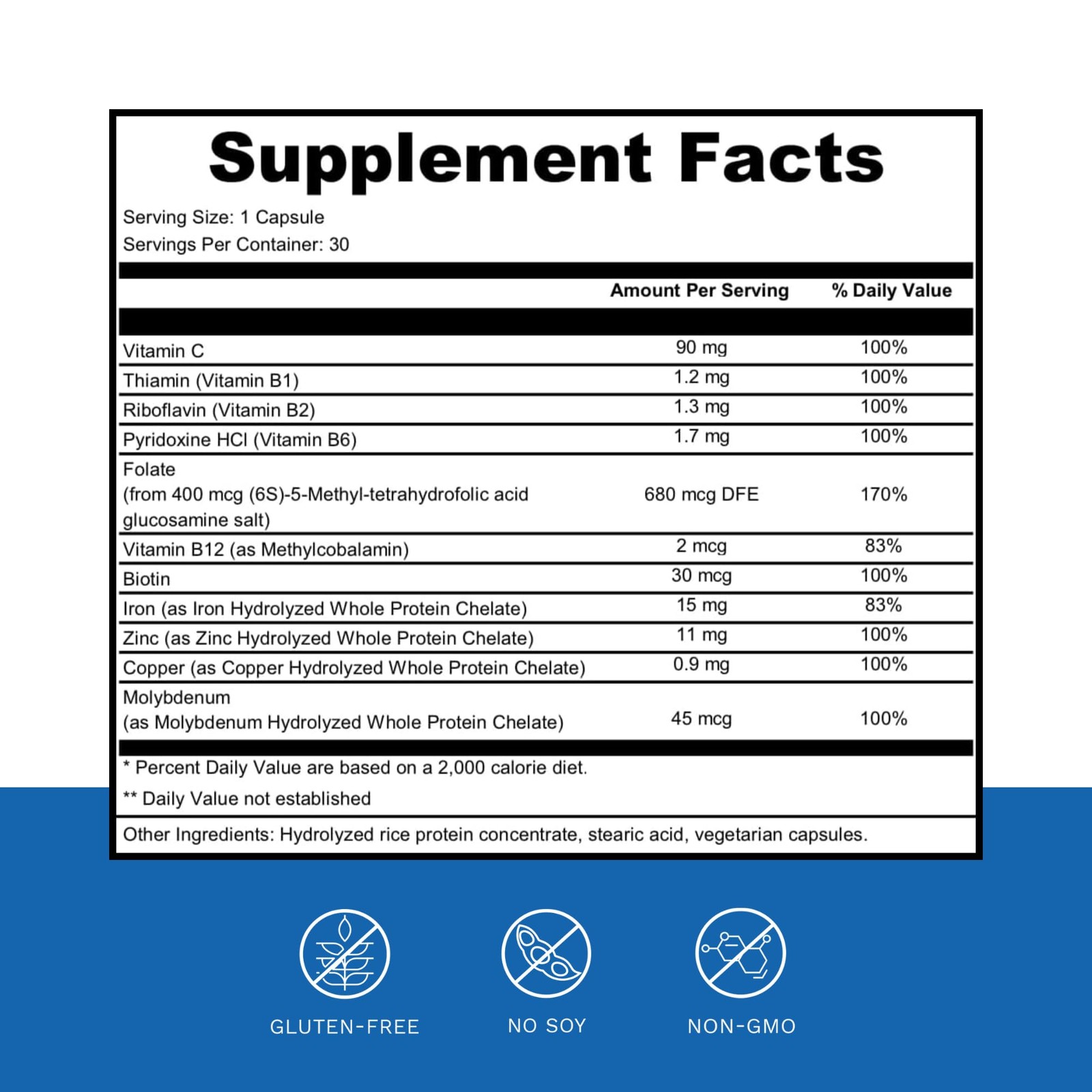 Mt. Capra Dr. Wholeness Blood Vitality Daily Iron/Multivitamin Supplement Boost