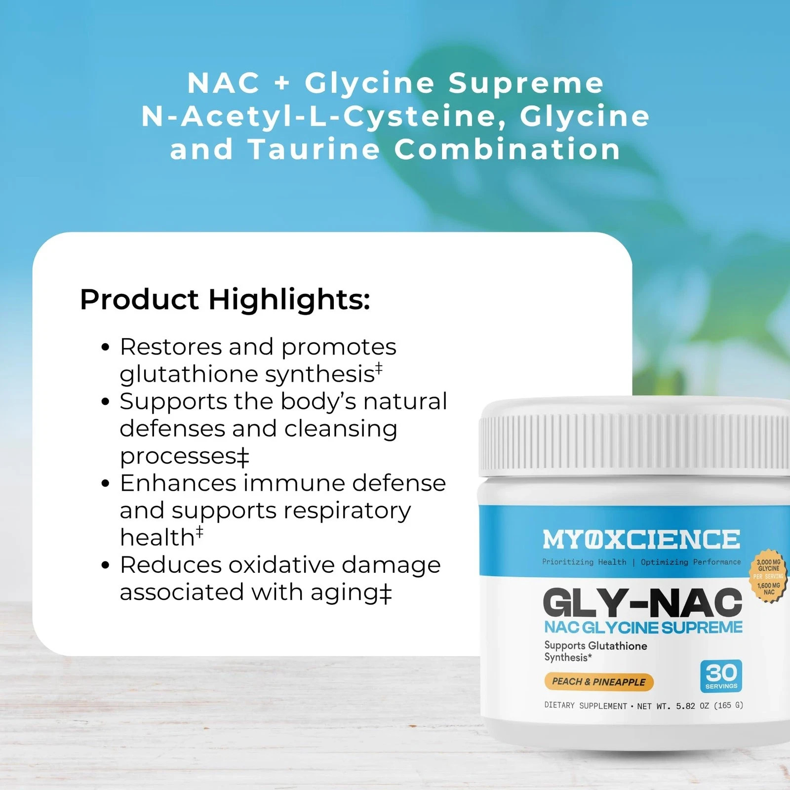 MYOXCIENCE NAC Glycine Supreme | NAcetylLCysteine, Glycine, and Taurine Combi…