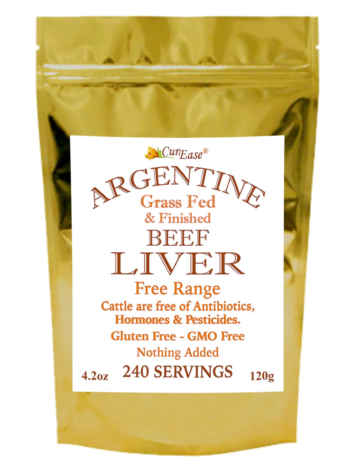 CurEase Beef Liver Powder – Argentine Grass Fed & Finished – Undefatted – 4.2 oz