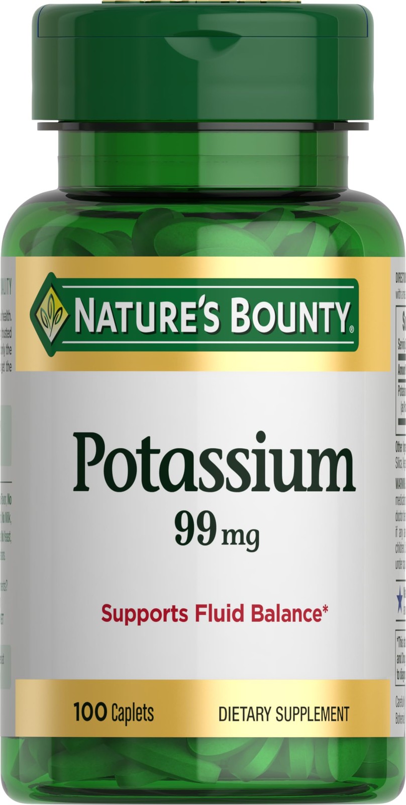Potassium 99mg, Supports Fluid Balance 100 Count (Pack of 1)