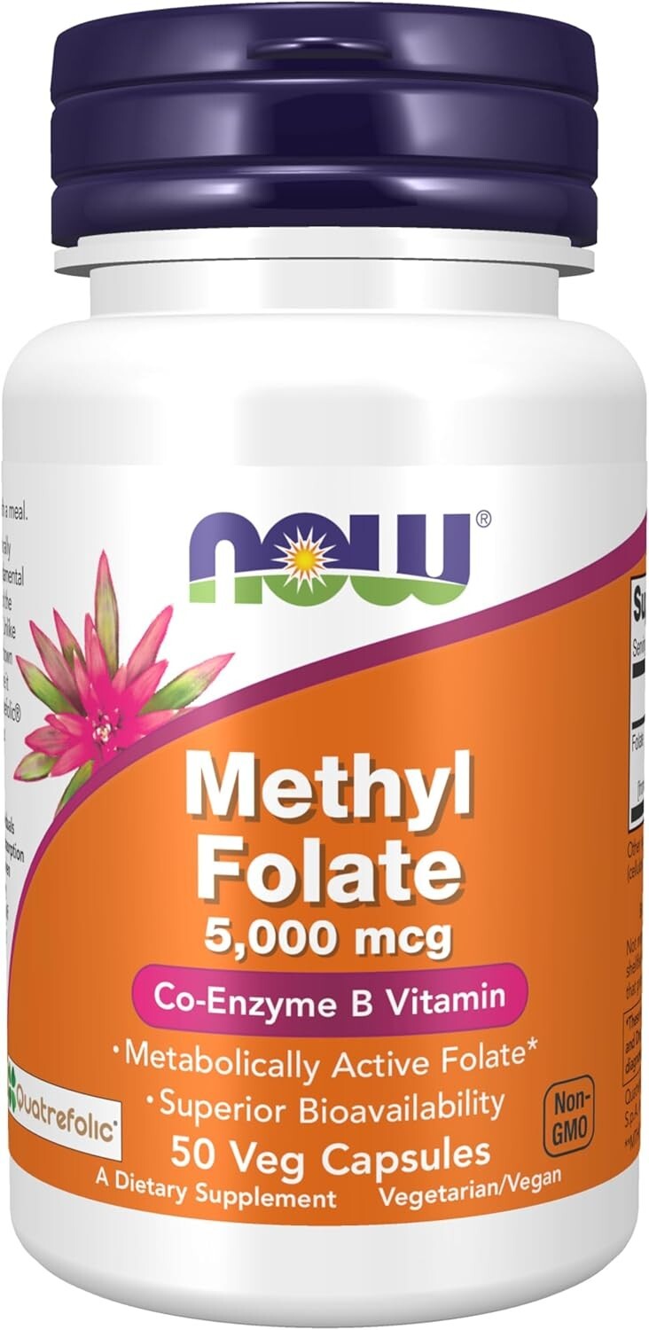 NOW FOODS Methyl Folate 5000 mcg 50 Veg Capsules