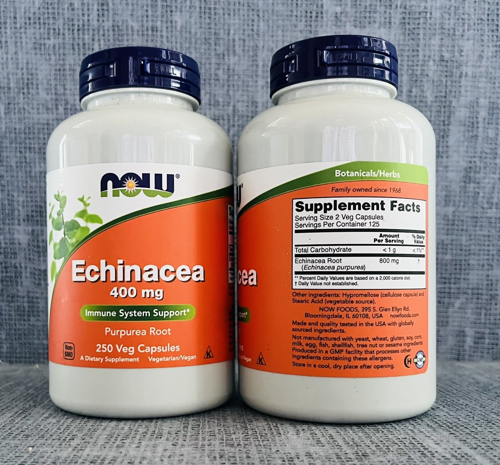 NOW – Echinacea – 400 mg – 250 Capsules – 08/2025 – New And Sealed.