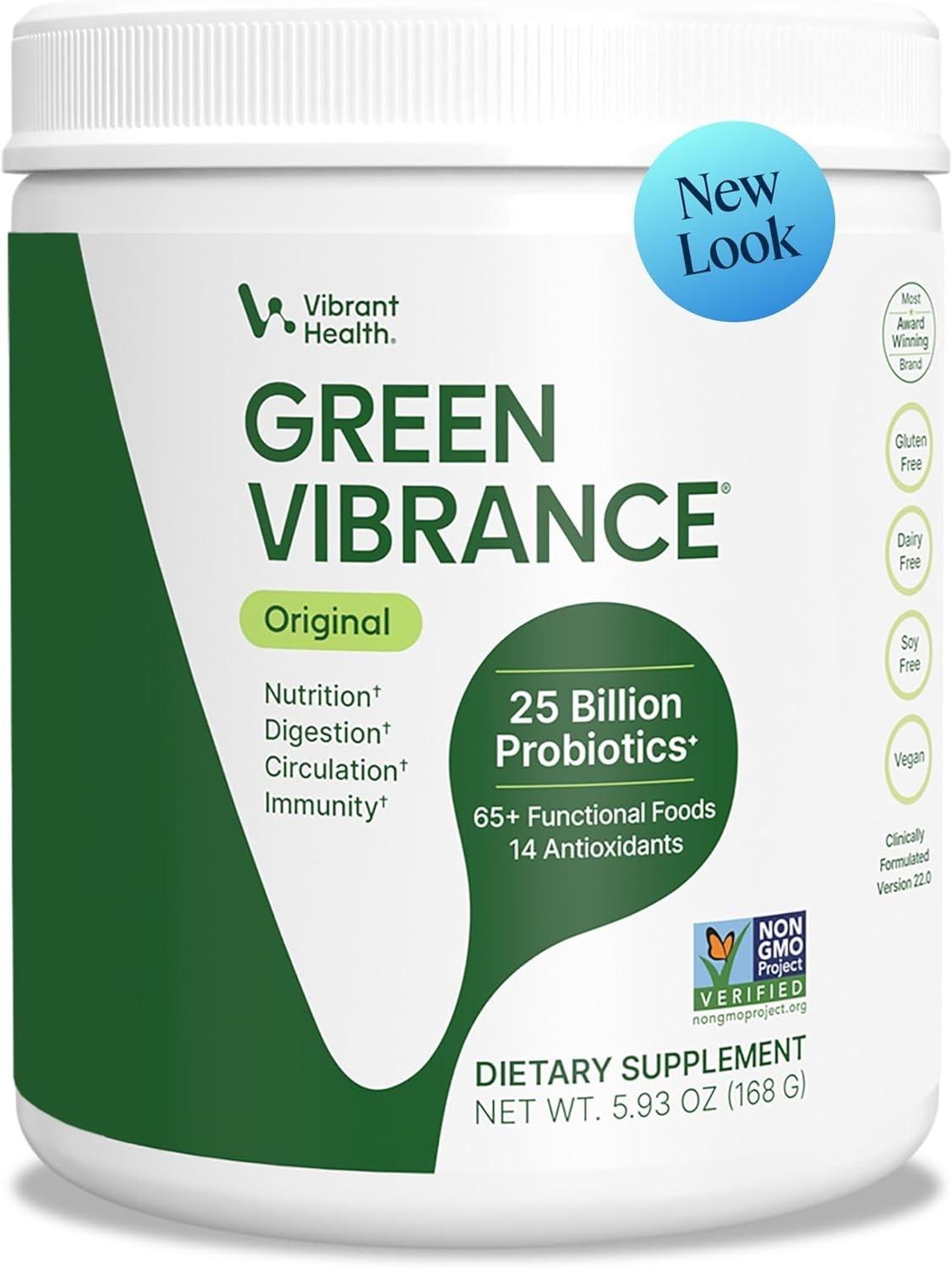 Green Vibrance Superfood Powder 15 Servings 25 Billion Probiotics Vibrant Health