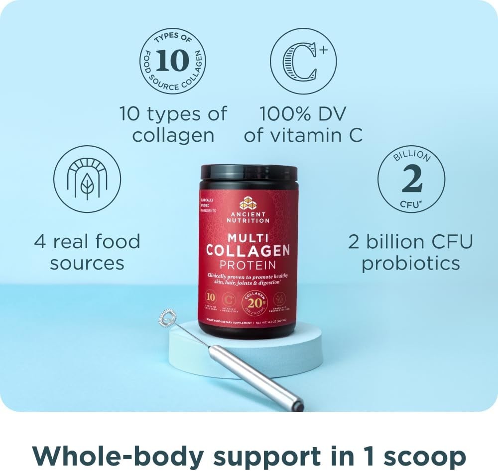 Ancient Nutrition Multi Collagen Protein Powder 8.9oz skin, Hair & Joint Support