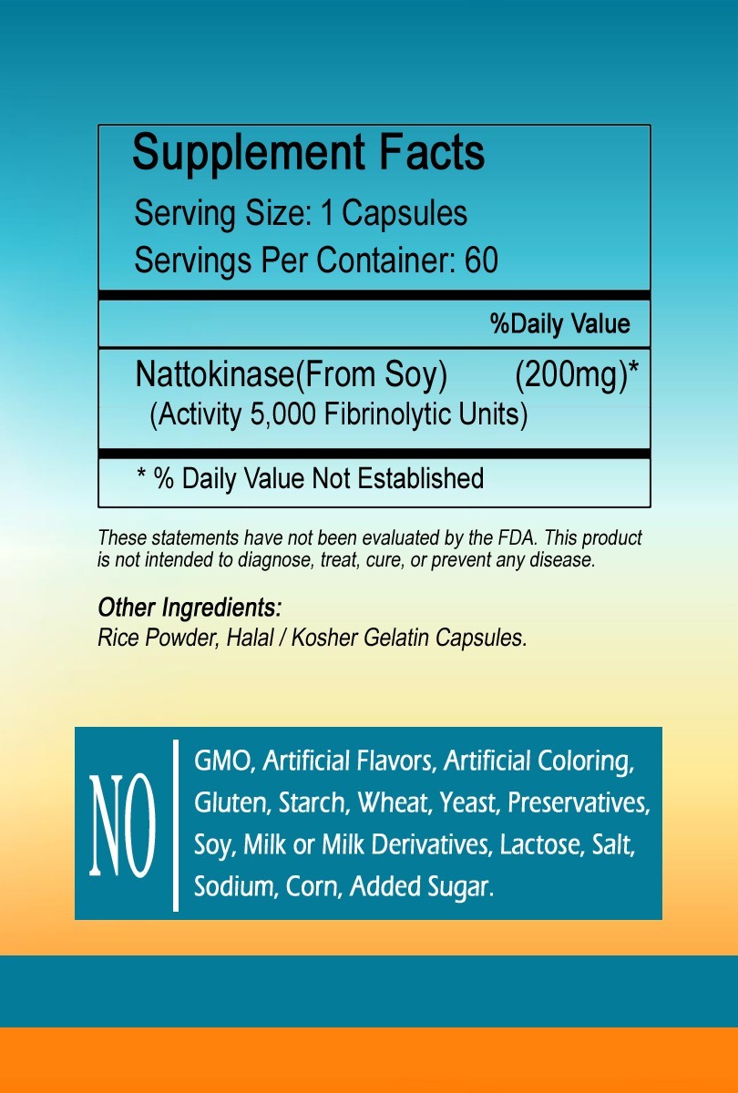 Nattokinase 5,000FU Capsules 200mg Per Serving Best Price and Quality