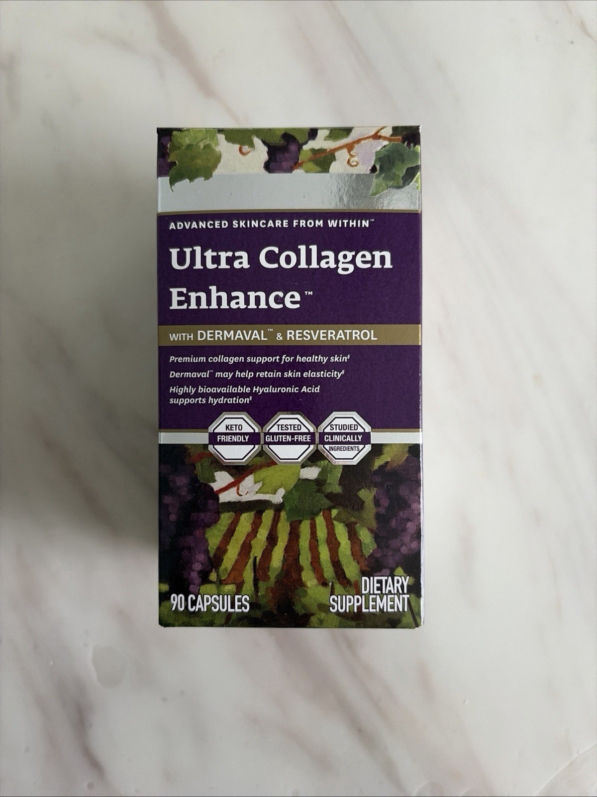 ResVitále Ultra Collagen Enhance Capsules with Dermaval Resveratrol, 90 Capsules