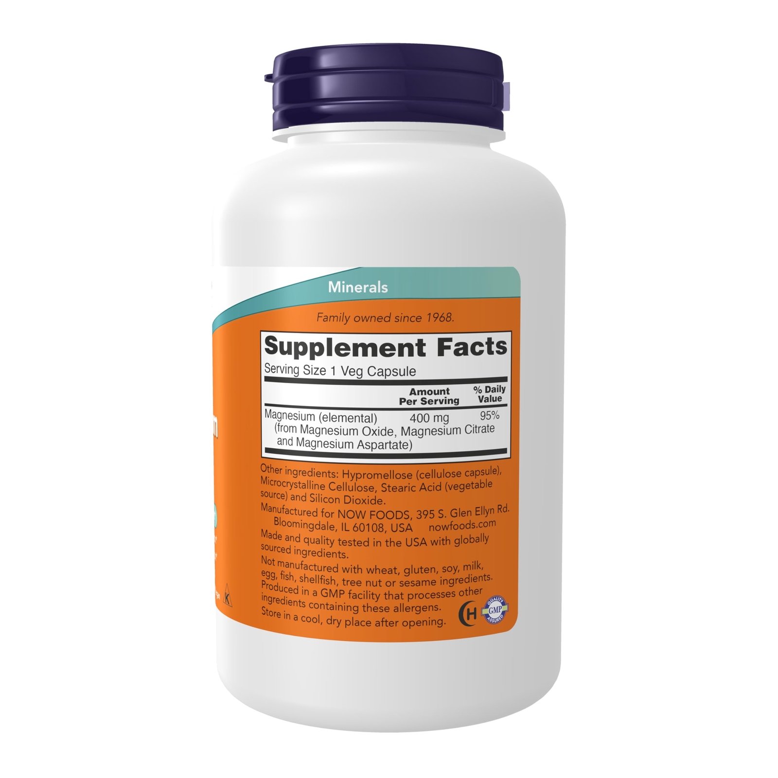 NOW Foods Magnesium Supplement 180 Count Vegan Energy Support Non GMO Keto
