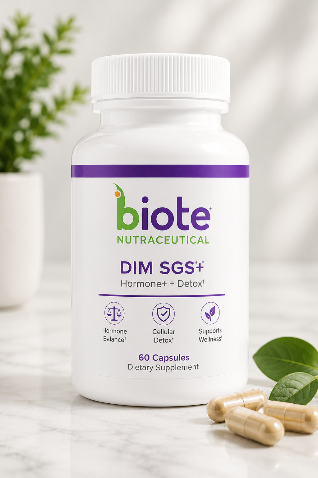 Biote DIM SGS+ 60 Capsules Hormone Balance Detox Supplement Support
