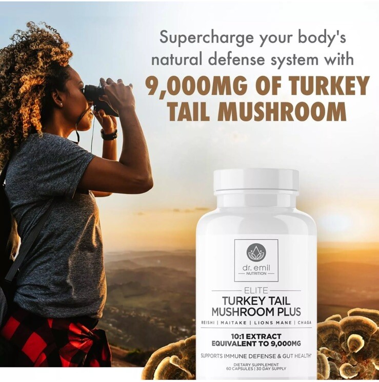 DR. EMIL NUTRITION Turkey Tail Mushroom Plus Capsules Supplement
