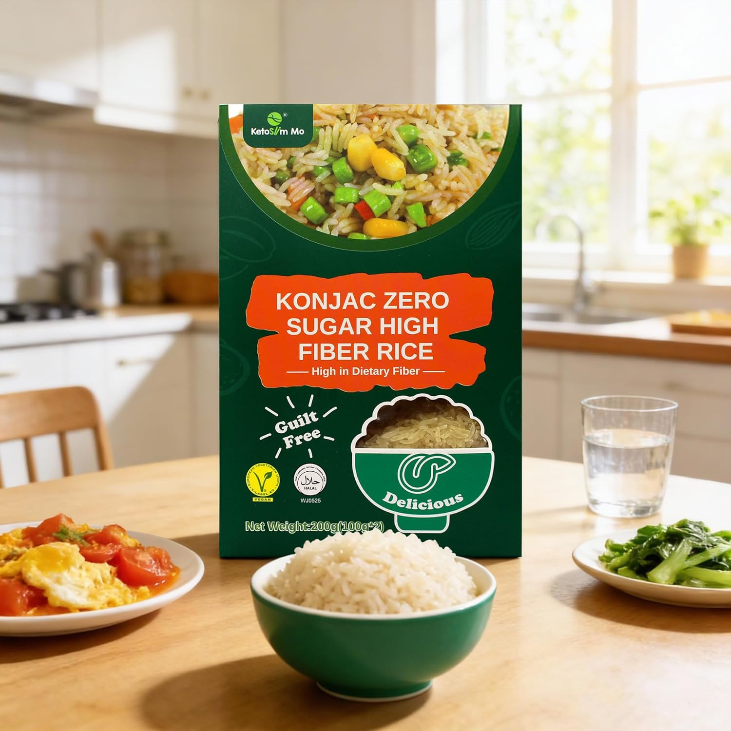 Sunnyside Konnyaku Rice 2 Packs Vegan, Gluten Free, Keto Friendly, Paleo, Kosher