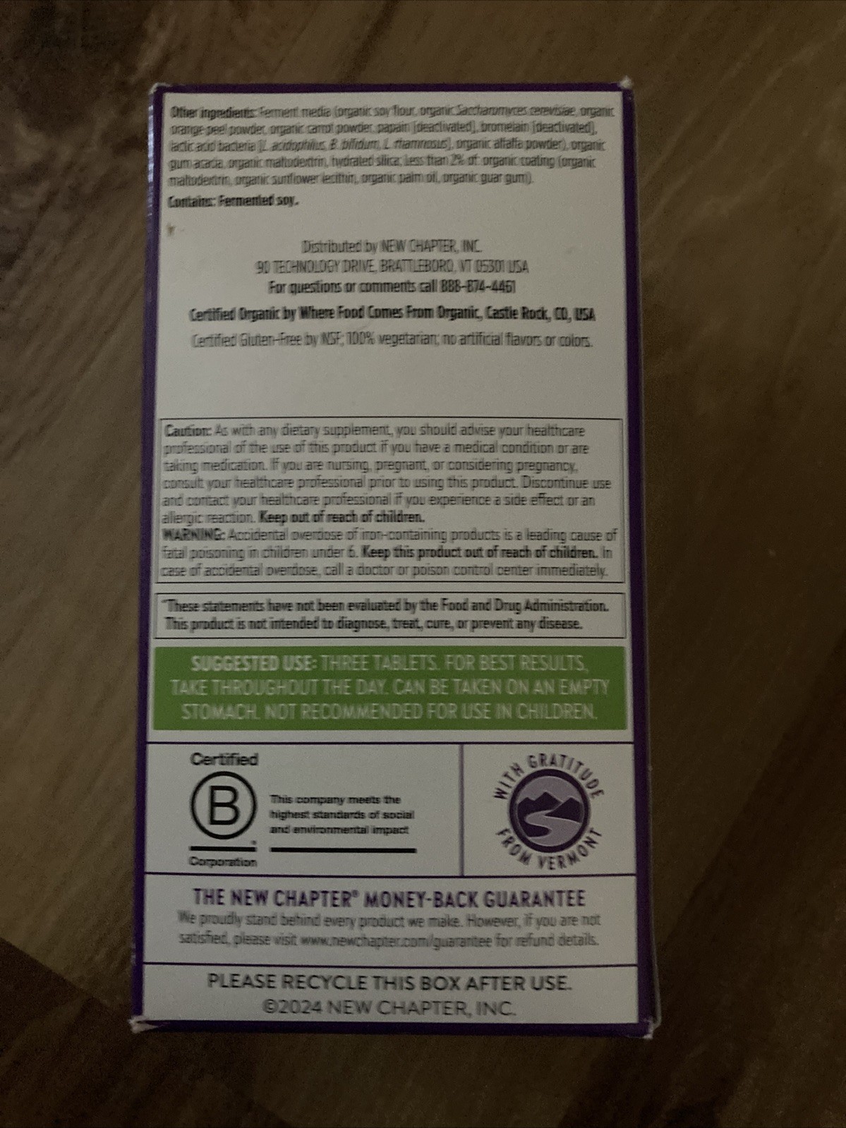 New Chapter Prenatal multivitamin 192 count￼ Non GMO exp 6/2026 2 Months Supply