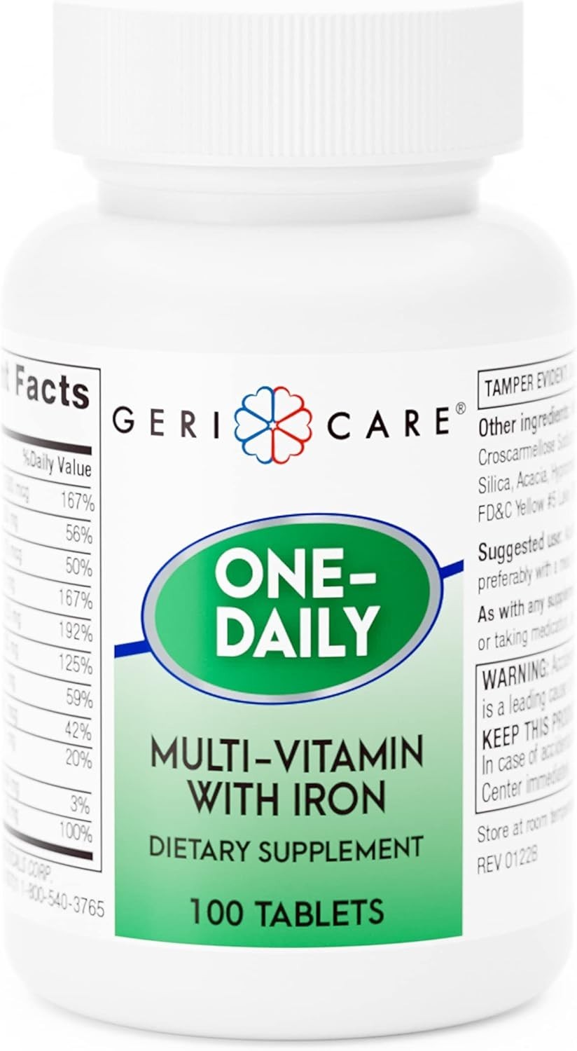Gericare Ferrous Sulfate 325mg Iron Supplement Tablet Blood Health Support 100ct