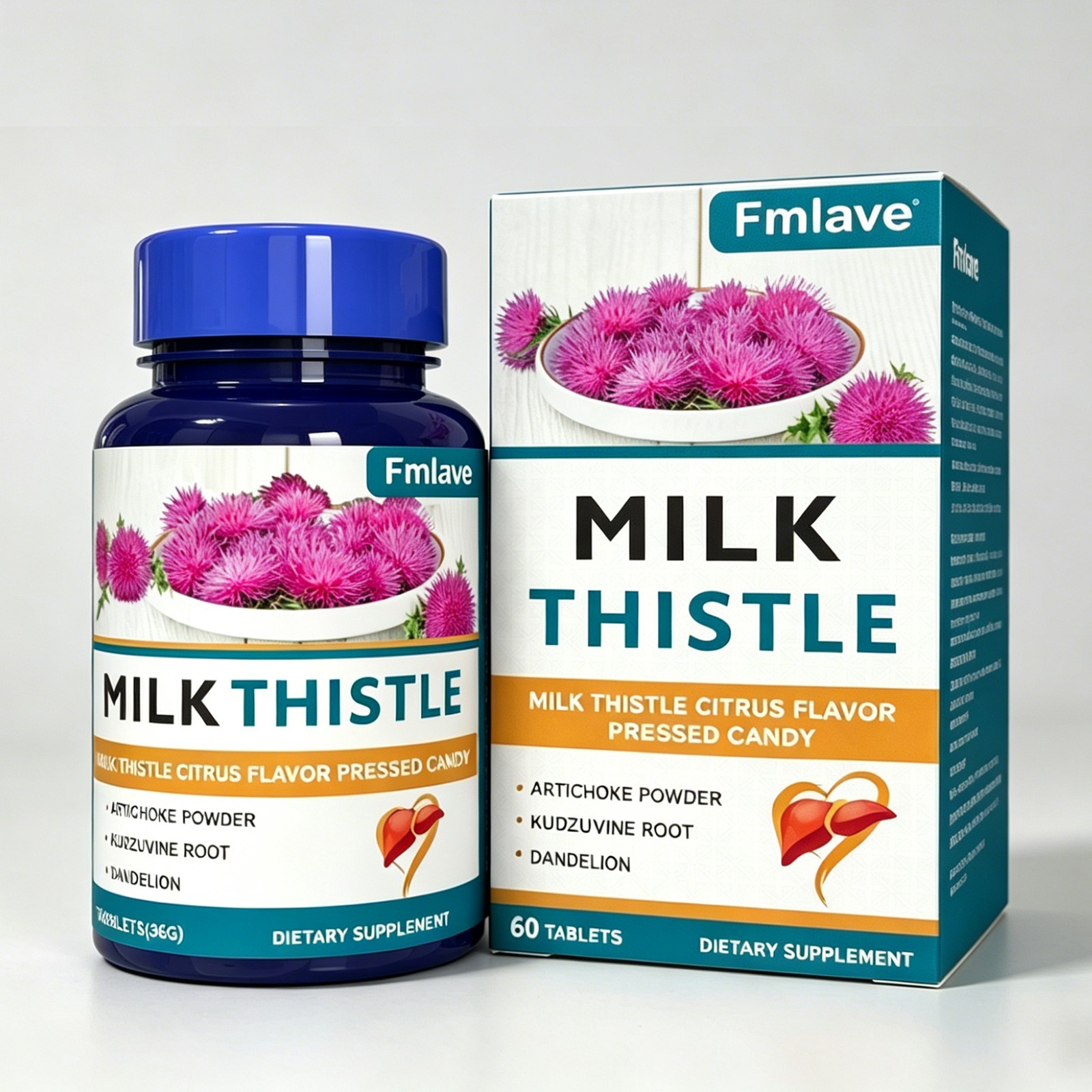 Liver Cleanse Detox Milk Thistle Extracts Silymarin Artichoke Dandelion Turmeric