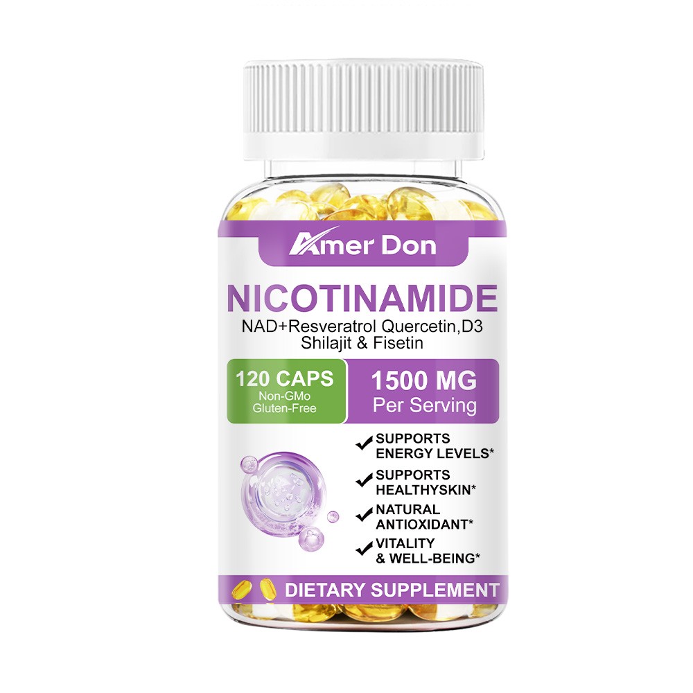 Nicotinamide Resveratrol Capsules 1500MG, Anti-aging NAD Supplement 120 Capsules