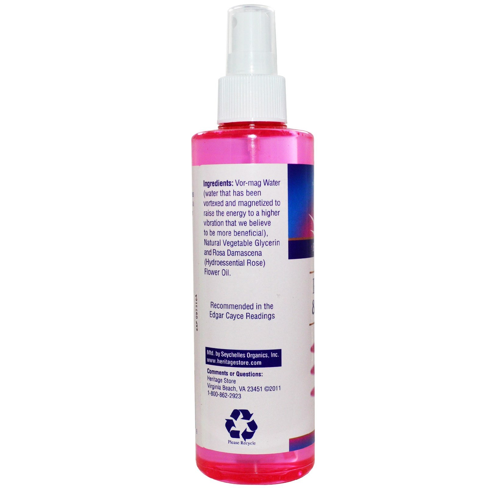 Heritage Store, (2 Pack) Rosewater & Glycerin, Atomizer Mist Sprayer, 8 fl oz