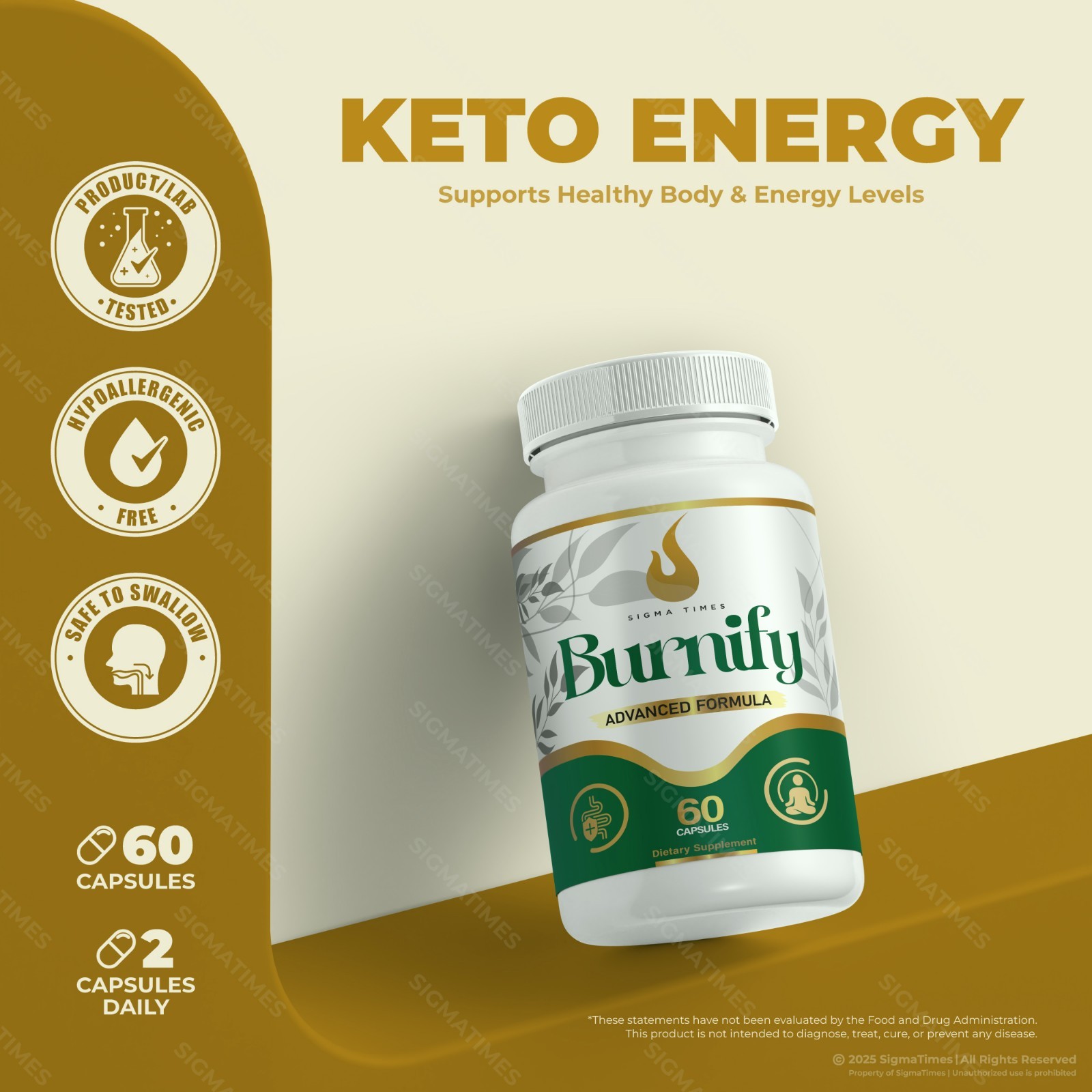 Burnify Capsules – For Metabolism, Energy & Weight Loss Support – 5Pack