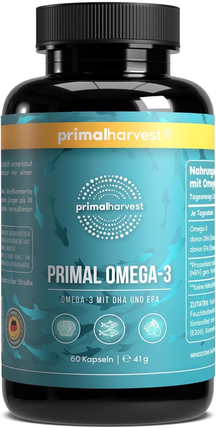 Omega-3 Fischölkapseln 600mg EPA DHA OMEGAVIE® nachhaltig – Primal Harvest