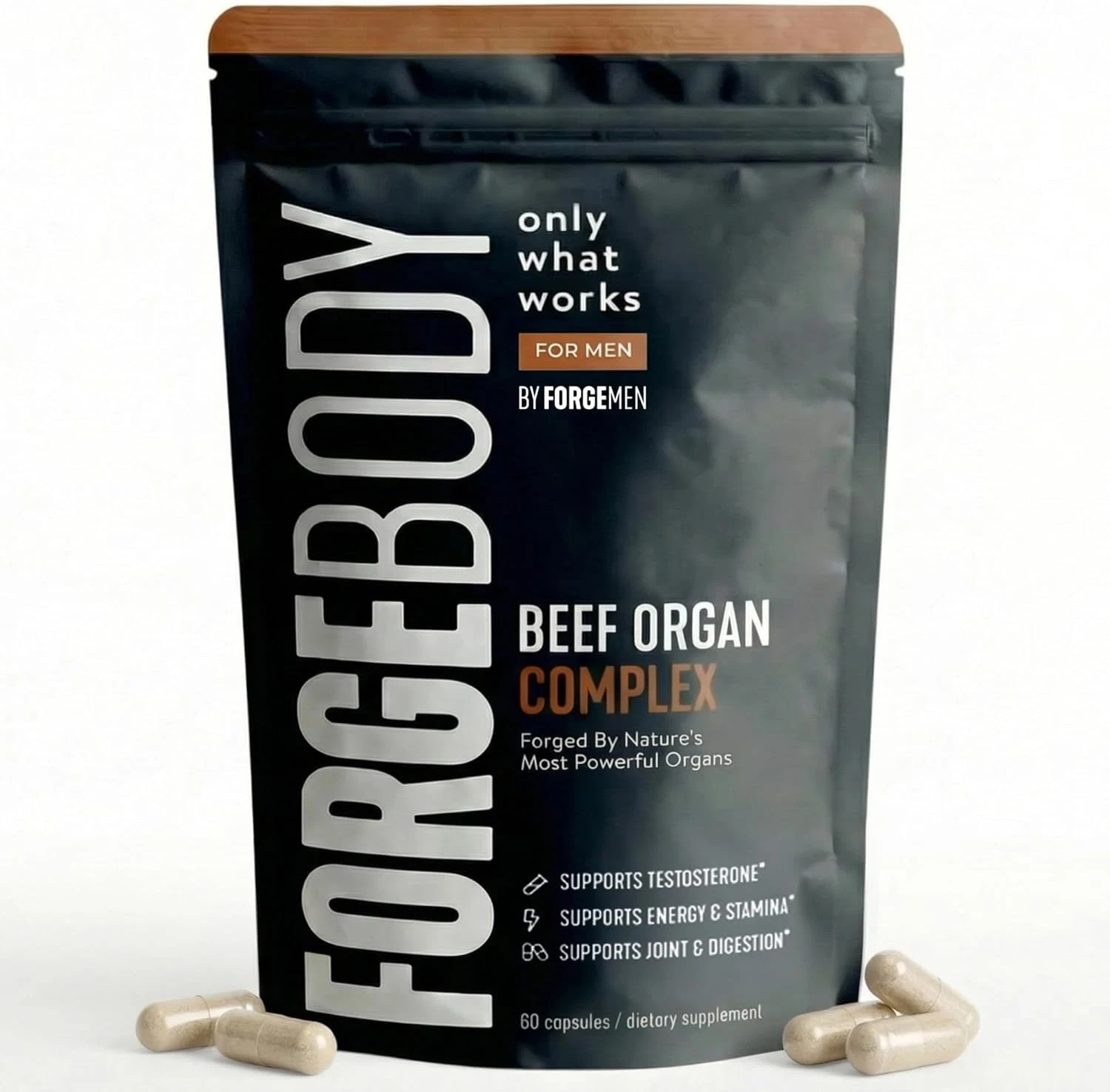 FORGEBODY® Beef Organ Complex Capsules [1 Month] – 100% Grass Fed Beef Organ Sup