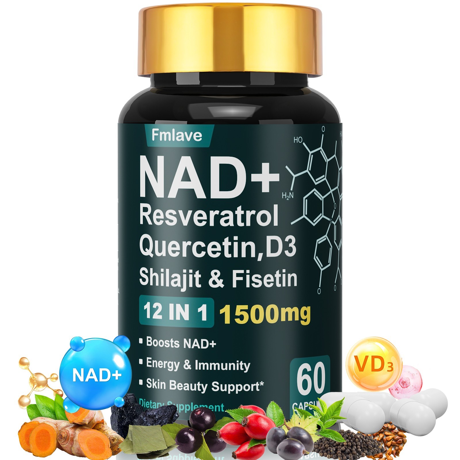 NMN Capsules Energy Booster BOOSTIS NAD Level Anti Aging Supplement NAD+ Capsule