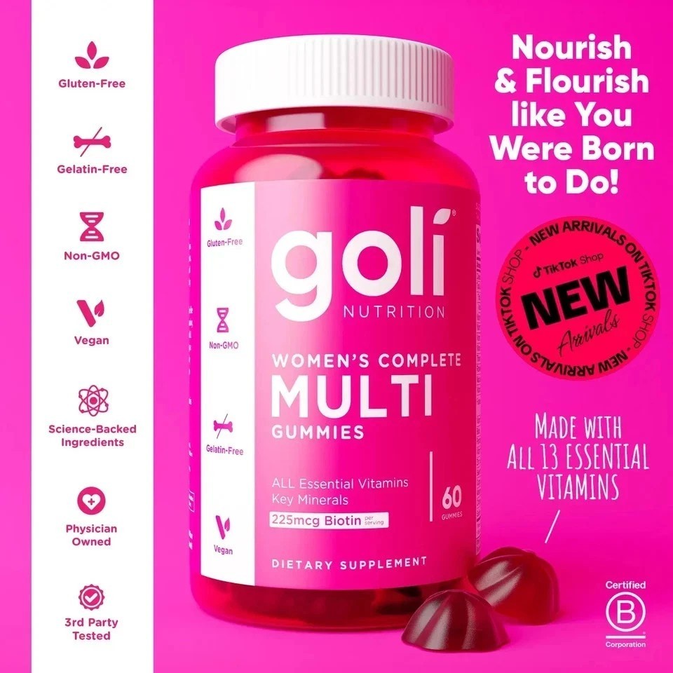 Goli Women’s Complete Multi Gummies 60ct – 2 Pack – Essential Vitamins & Biotin