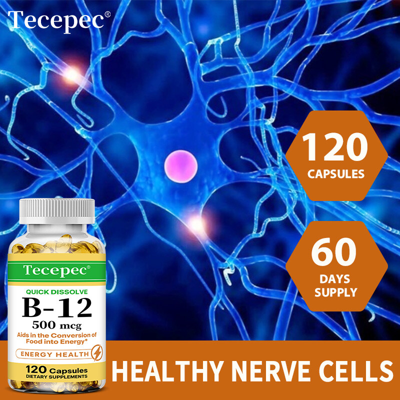 Vitamin B12 Nutritional Supplements Maintaining Nervous System 120 Softgels