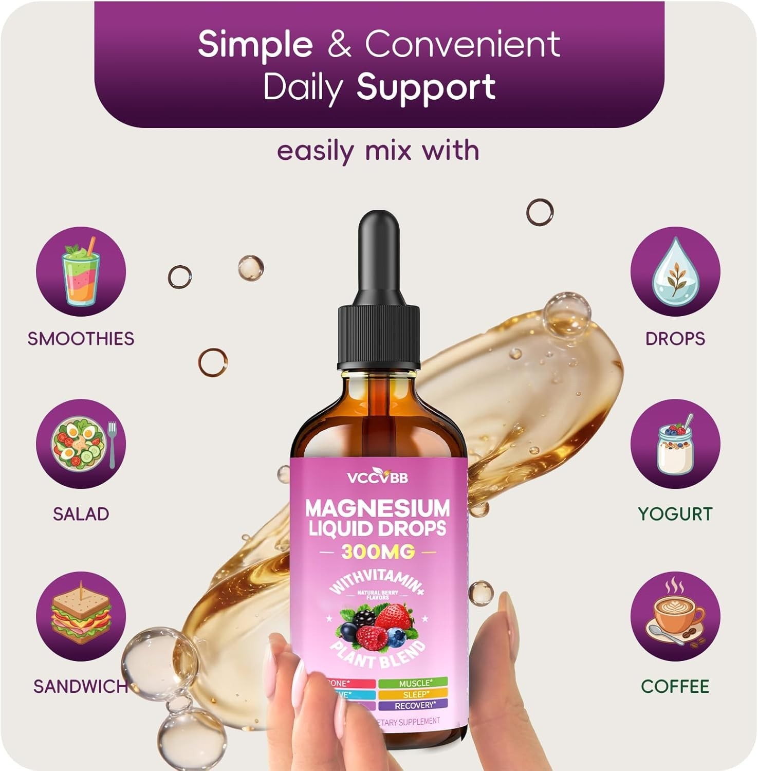 Magnesium Glycinate Liquid Drops, Magnesium Complex with Malate Taurate Citrate