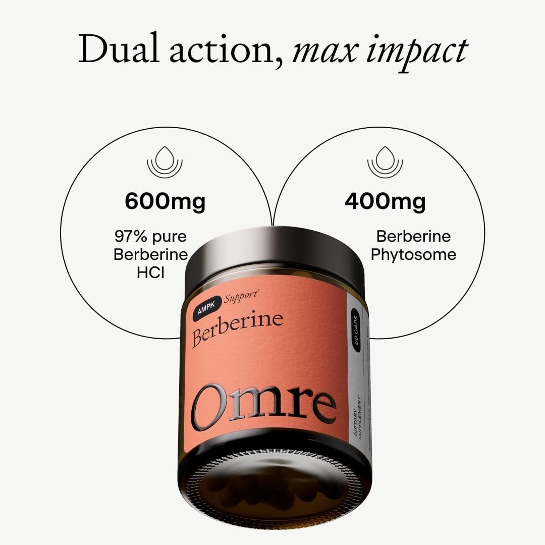 OMRE Berberine DualAction Formula with Phytosome 1000mg Total Berberine Supp…