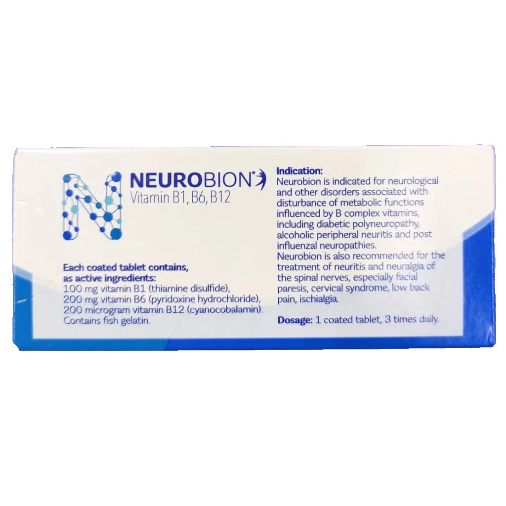 120’s Neurobion Vitamin B1, B6, B12 Improves Nerve Health & Function