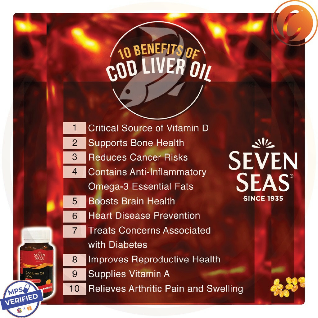 2 X 100 Capsule Seven Seas Cod liver fish oil Gold