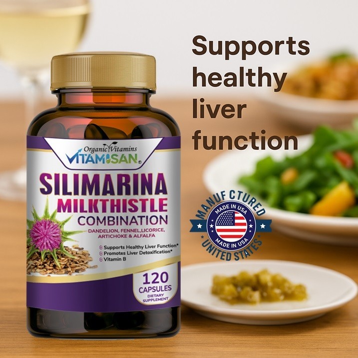 Organic Vitamins Milk Thistle Strenght 120 Caps Silymarin complex with B