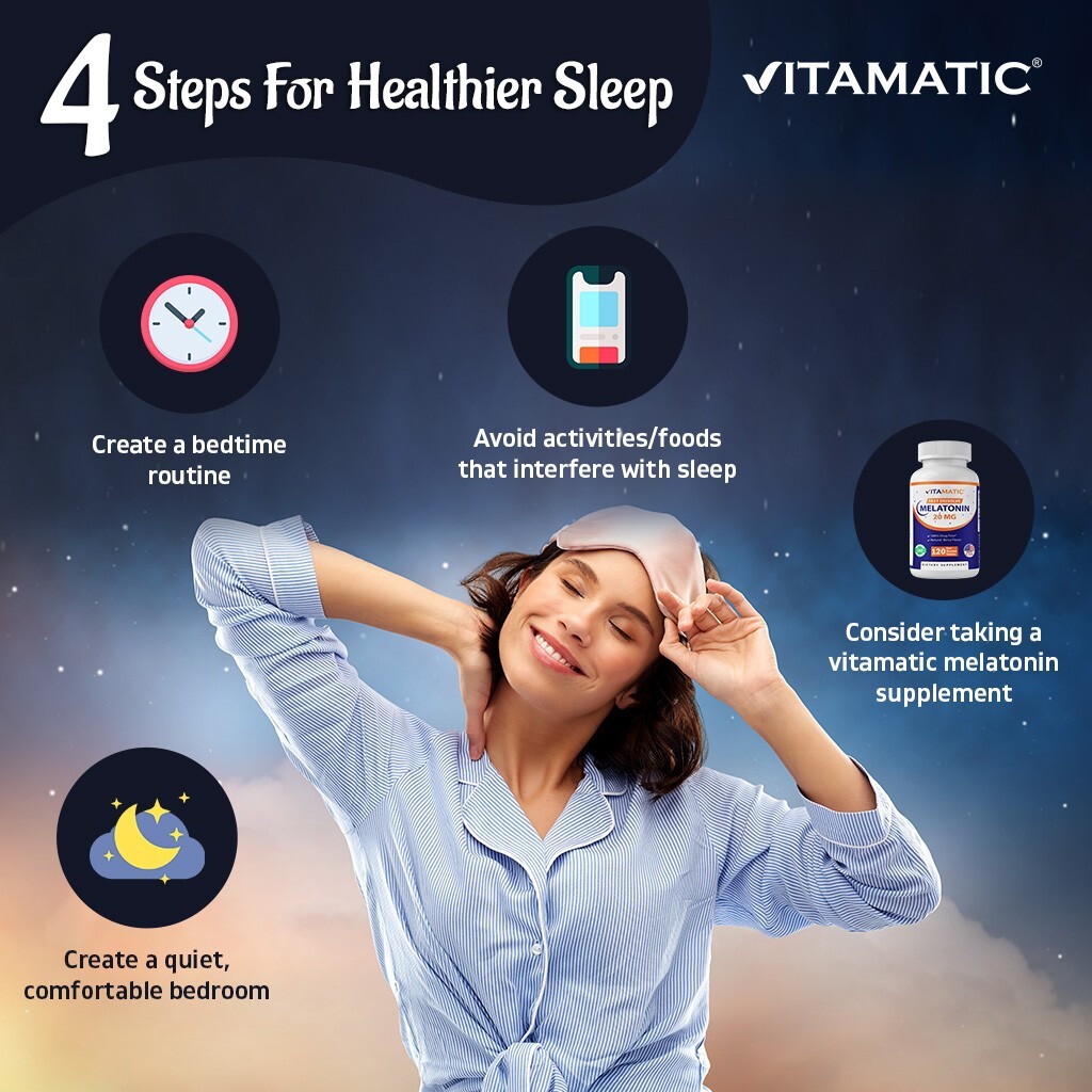 3 Pack Vitamatic Melatonin 20 mg Fast Dissolve 120 Tablets – Nighttime Sleep Aid
