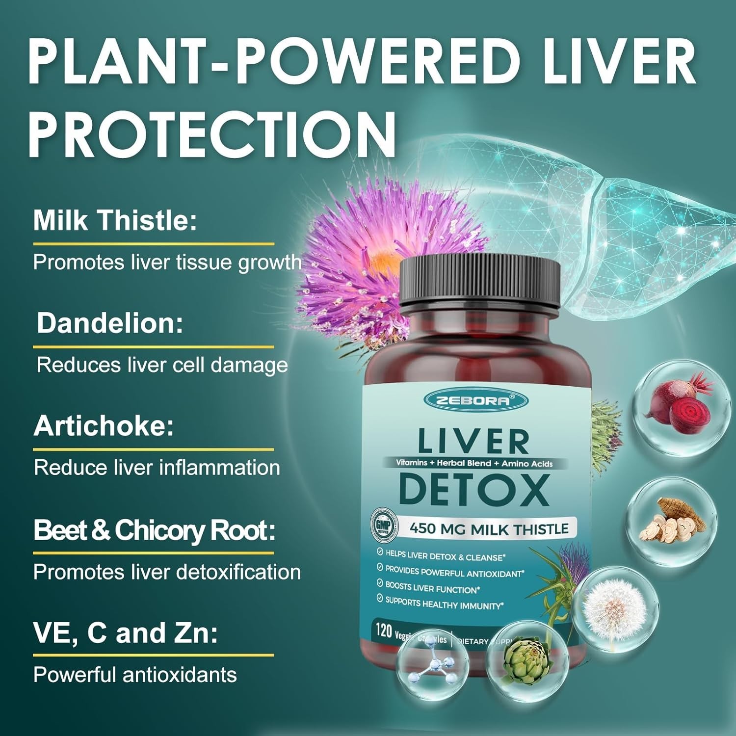 Ultimate Liver Detox with 30:1 Milk Thistle Extract – 120 Gluten-Free Capsules