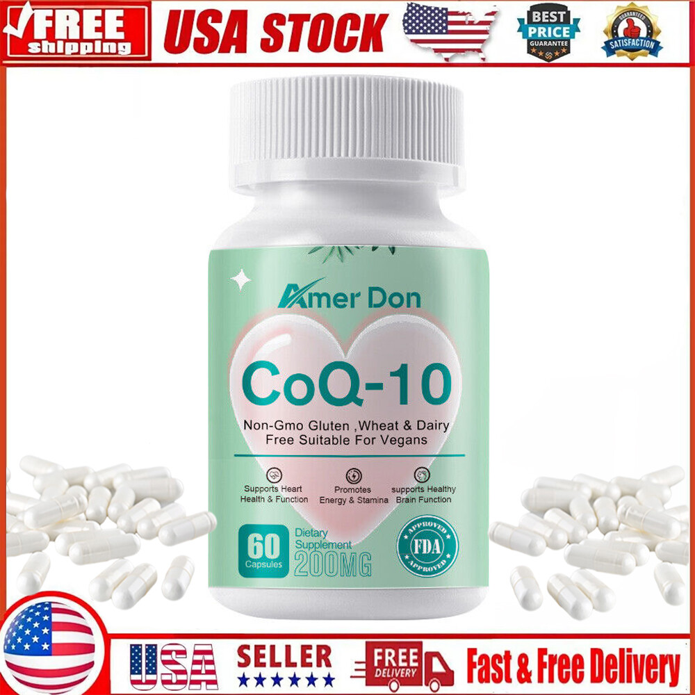 COQ 10 Coenzyme Q-10 200mg Heart Health Support, Pormotes Energy & Stamina