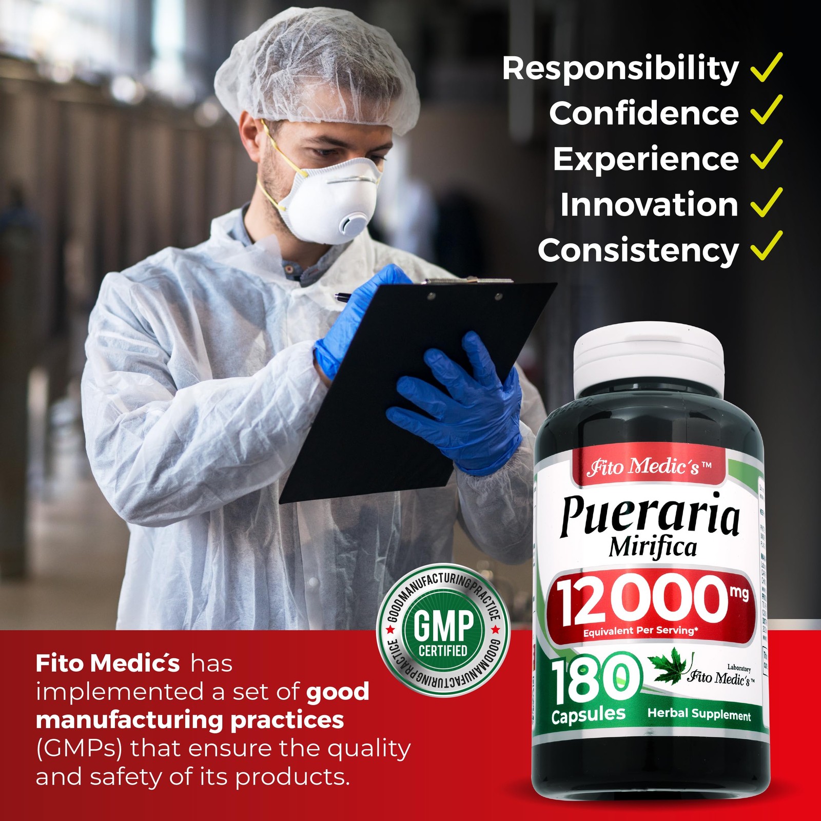 FITO MEDIC’S Lab | pueraria mirifica |180 Capsules | 180 Count (Pack of 1)