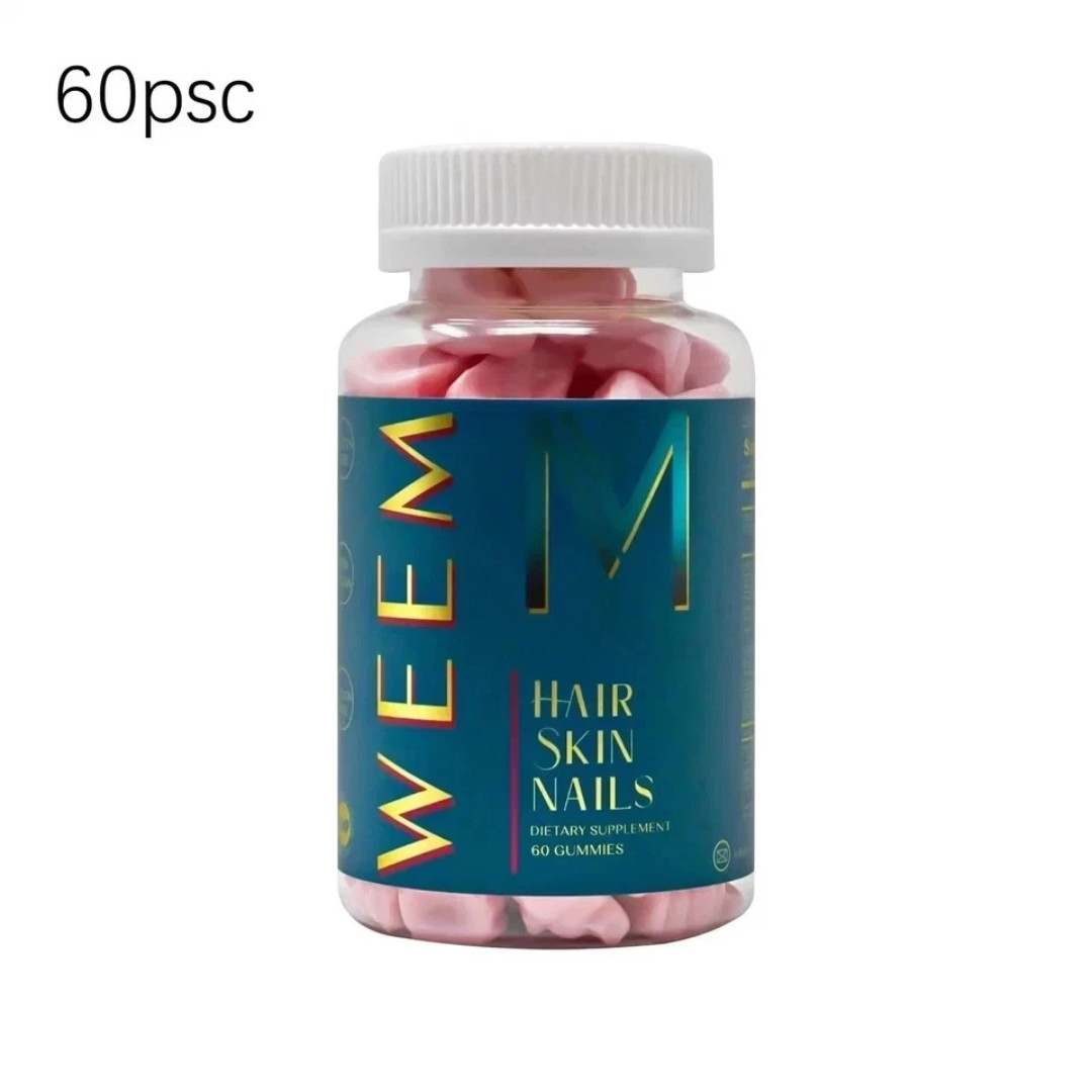 WEEM Hair Skin and Nails Gummies, Vegan biotin Vitamins, Healthy Hair- Pack of 3