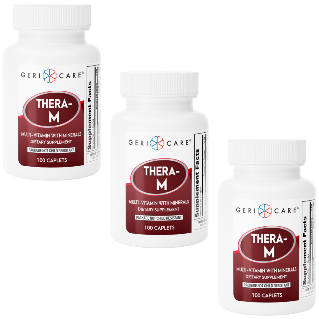 Geri-Care Thera-M Multivitamin – 100 Caplets | Theragran-M (3 Pack) 5-2027
