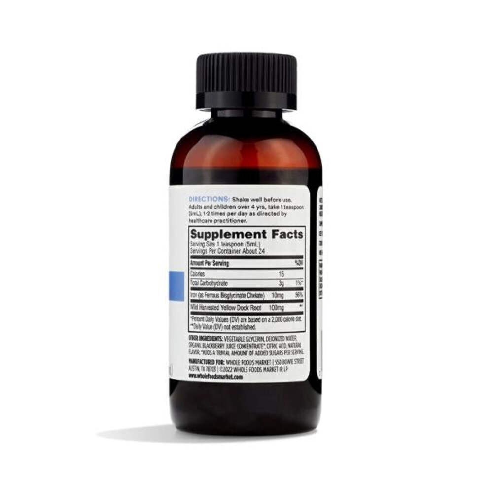7/27 365 by Whole Foods Market, Liquid Iron – Blackberry Vanilla Flavor, 4 OZ