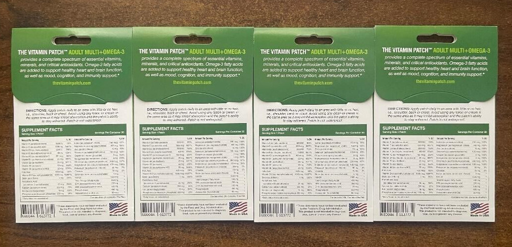 4 Omega3 patch for 120 days supply VitaminPatch patchmd Adult Multi+