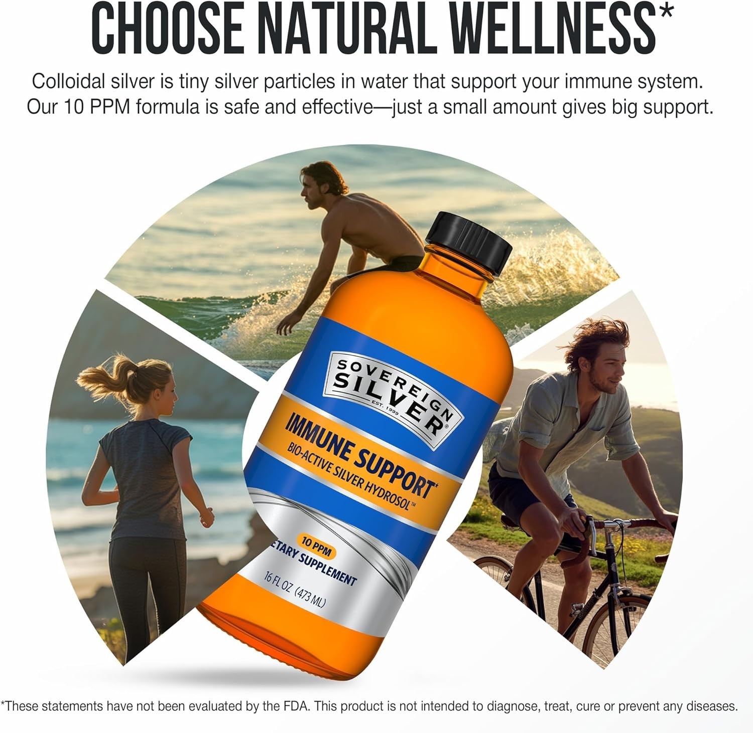 Sovereign Silver Bio-Active Silver Hydrosol, Immune Support, 16 oz
