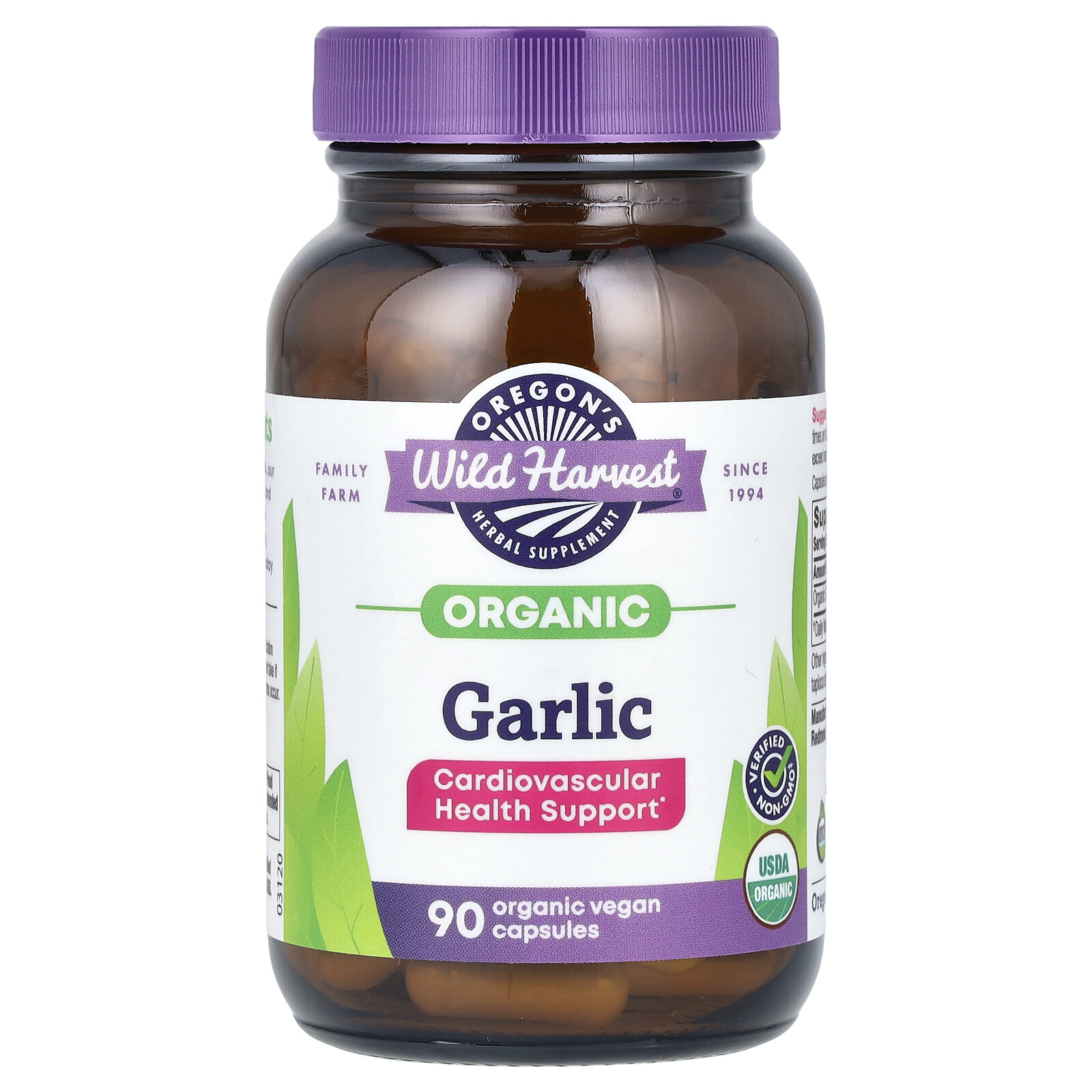 Oregon s Wild Harvest Garlic 90 Vegetarian Capsules Dairy-Free, Gluten-Free,