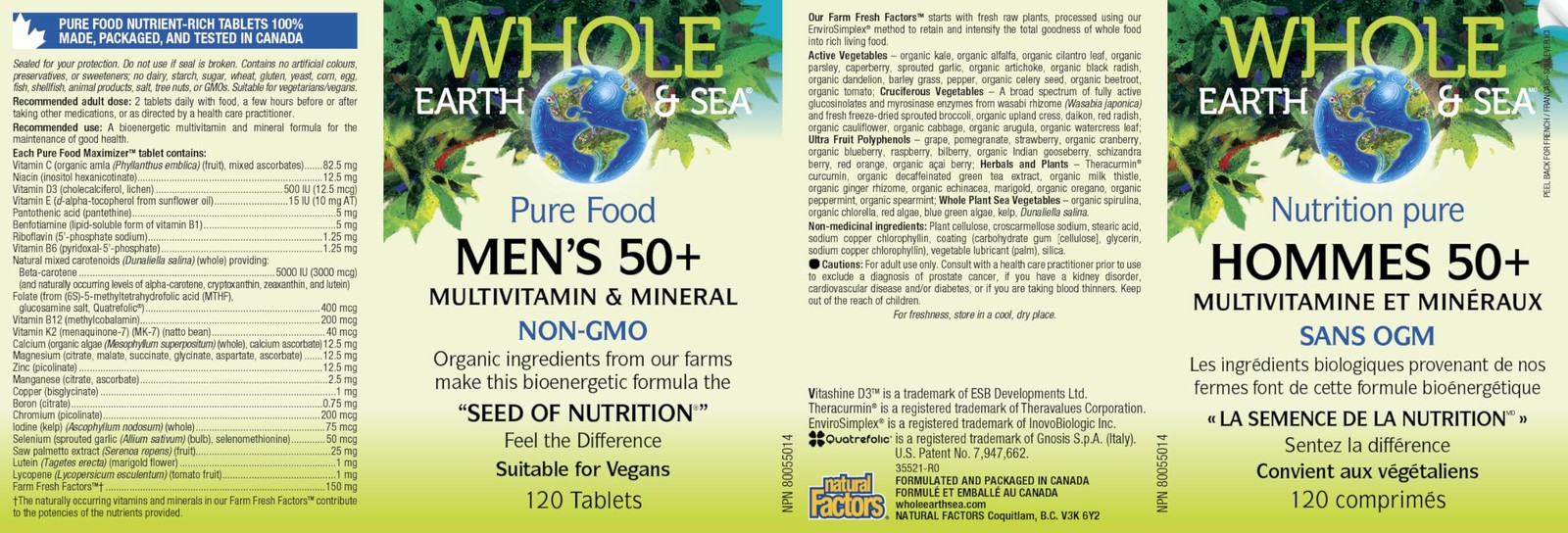 Natural Factors Whole Earth Sea Mens 50 Multivitamin Mineral – Daily