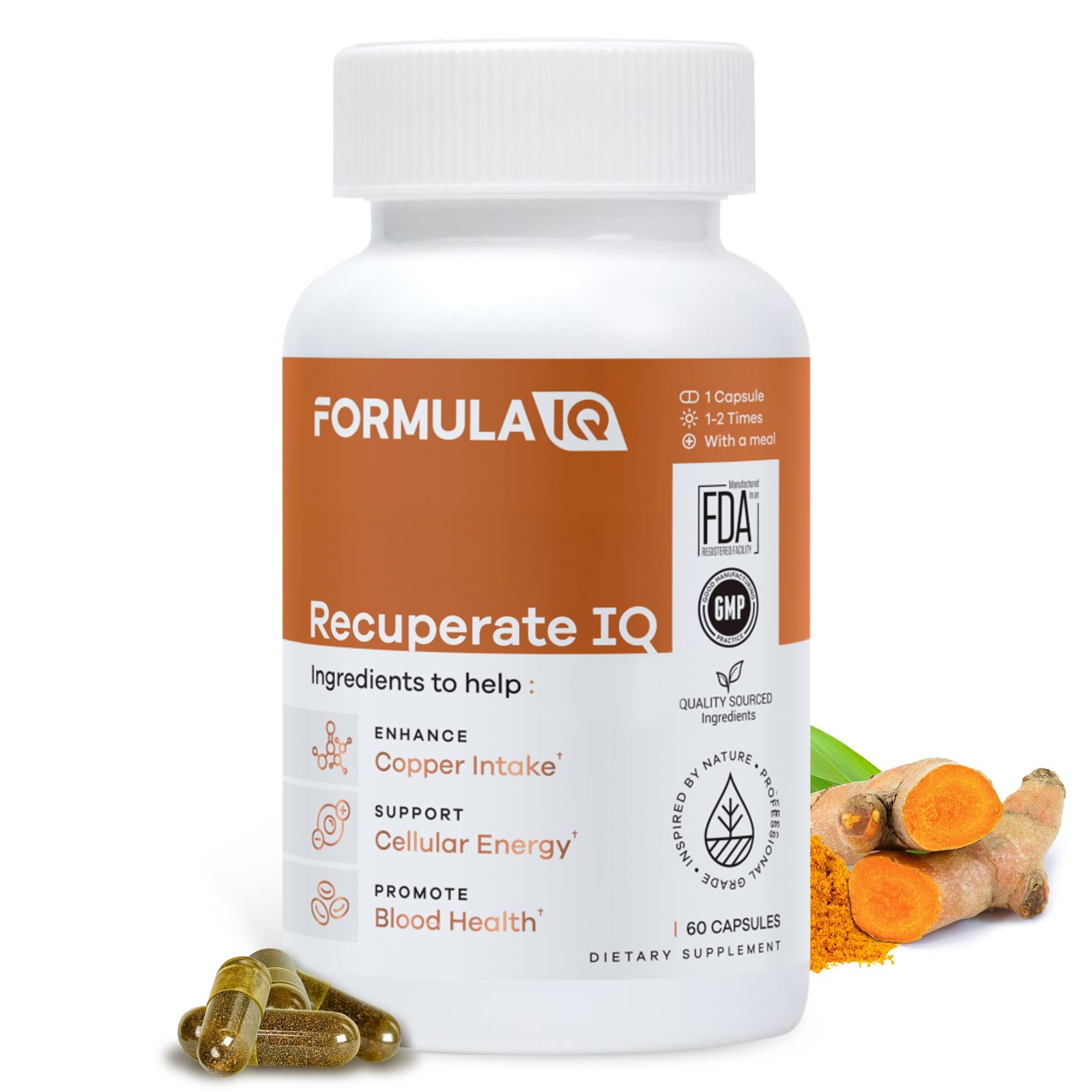 Recuperate IQ 5 in 1 Copper Supplements with Copper Bisglycinate Easy to