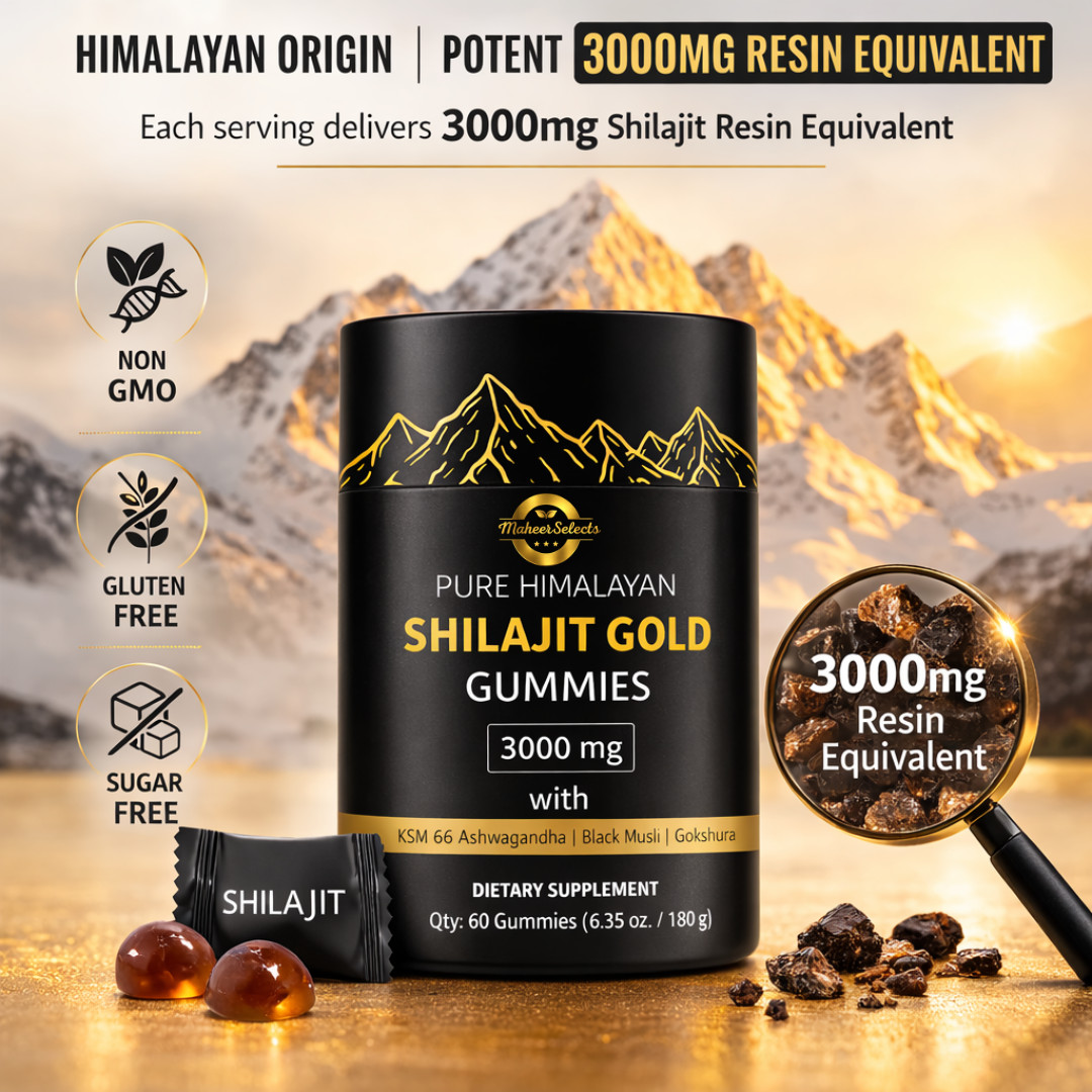 Himalayan Shilajit GOLD Gummies, Organic, Extremely Potent 3000 mg, Fulvic Acid