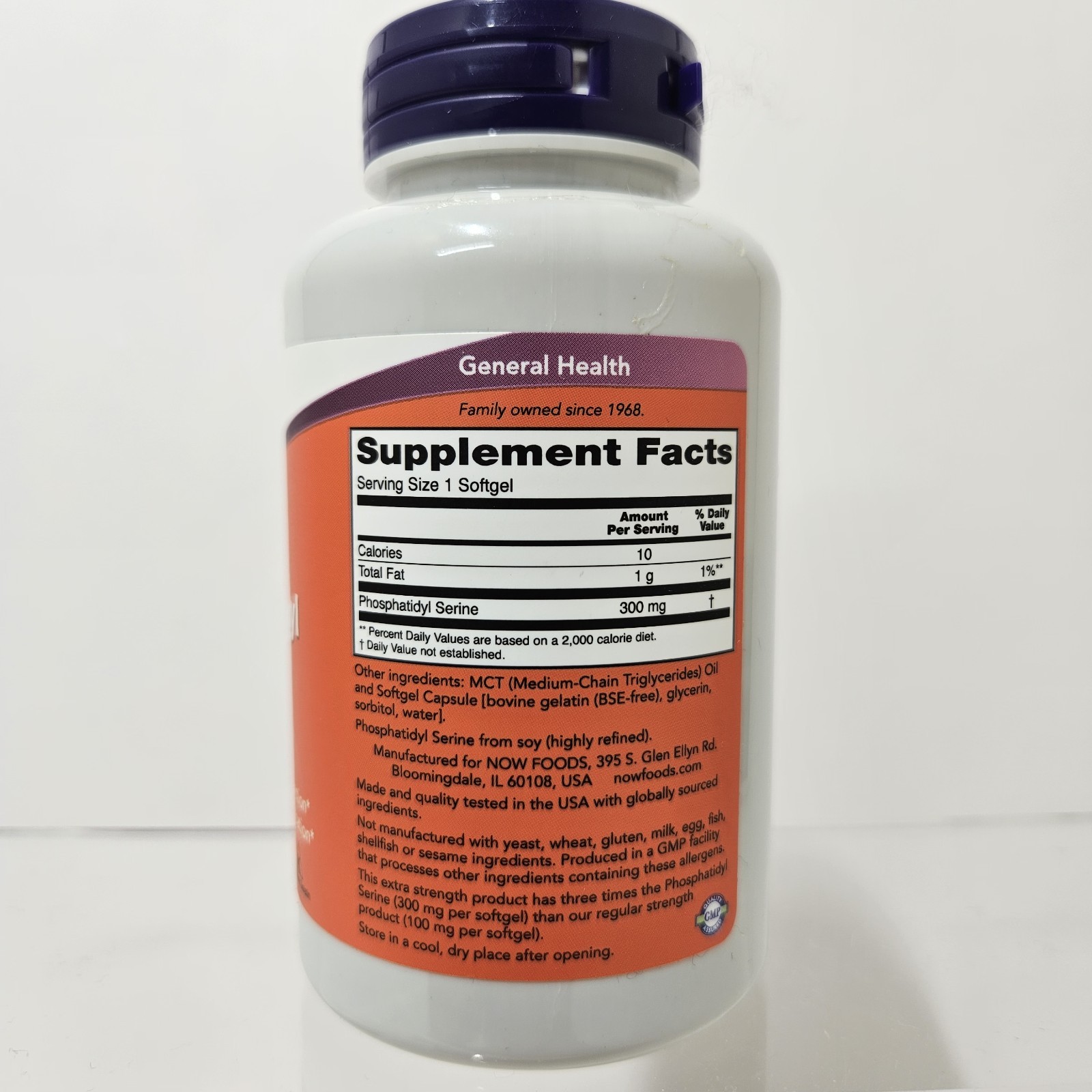 NOW Extra Strength Phosphatidyl Serine 300mg Cognitive Health Memory Brain 06/27