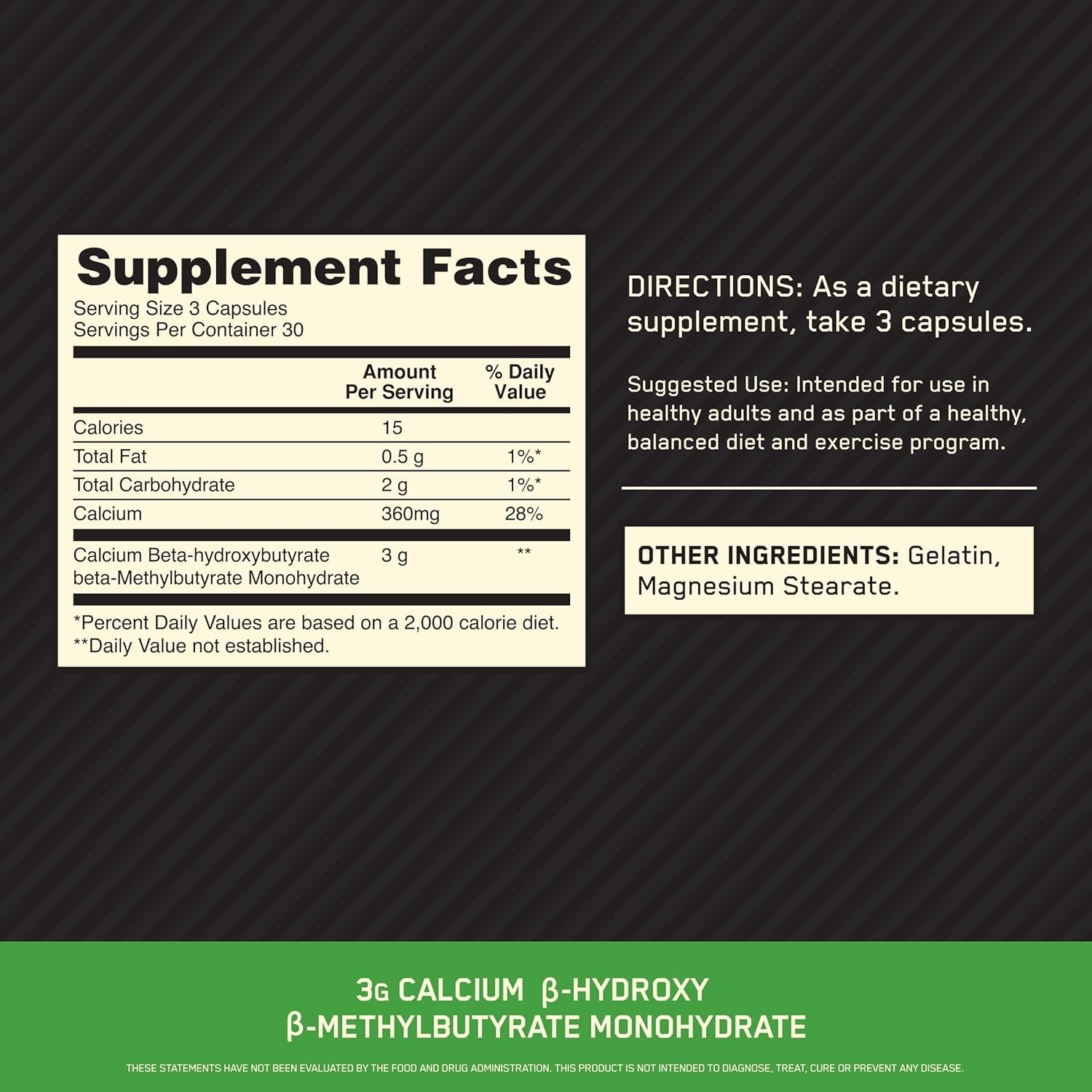 HMB 1000mg – Muscle Growth Supplement, 90 Capsules for Enhanced Performance