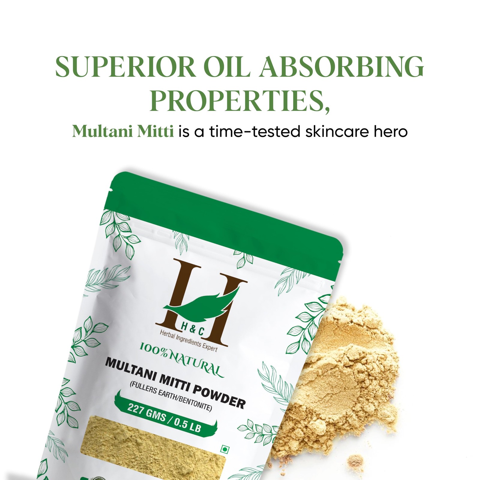 H&C Herbal Ingredients Expert 100% Pure Fuller’s Earth 8 Ounce (Pack of 1)